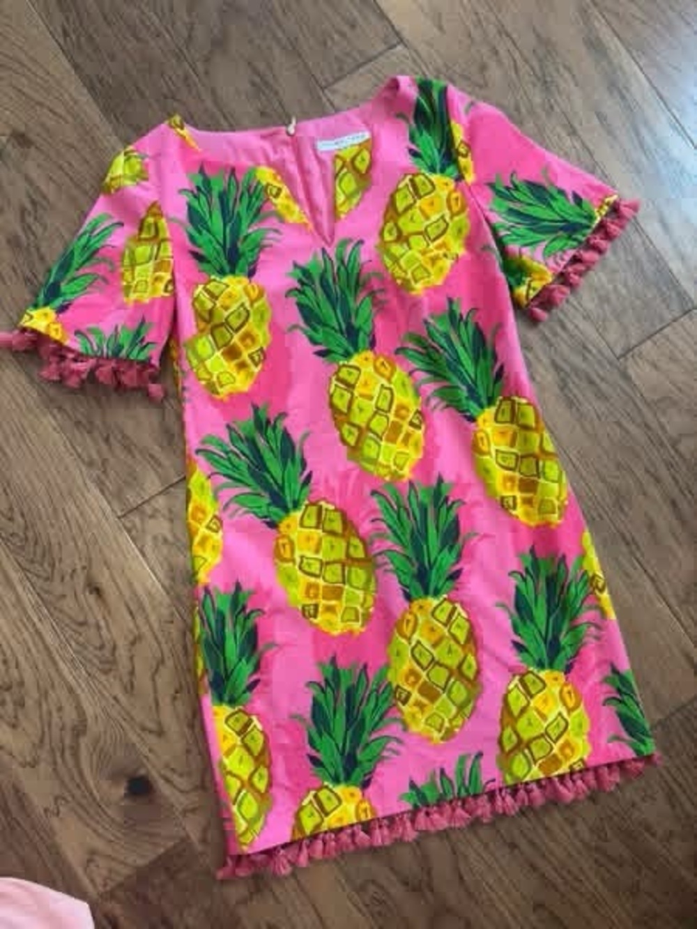 Trina Turk Pink Pineapple Print Shift Dress size 10